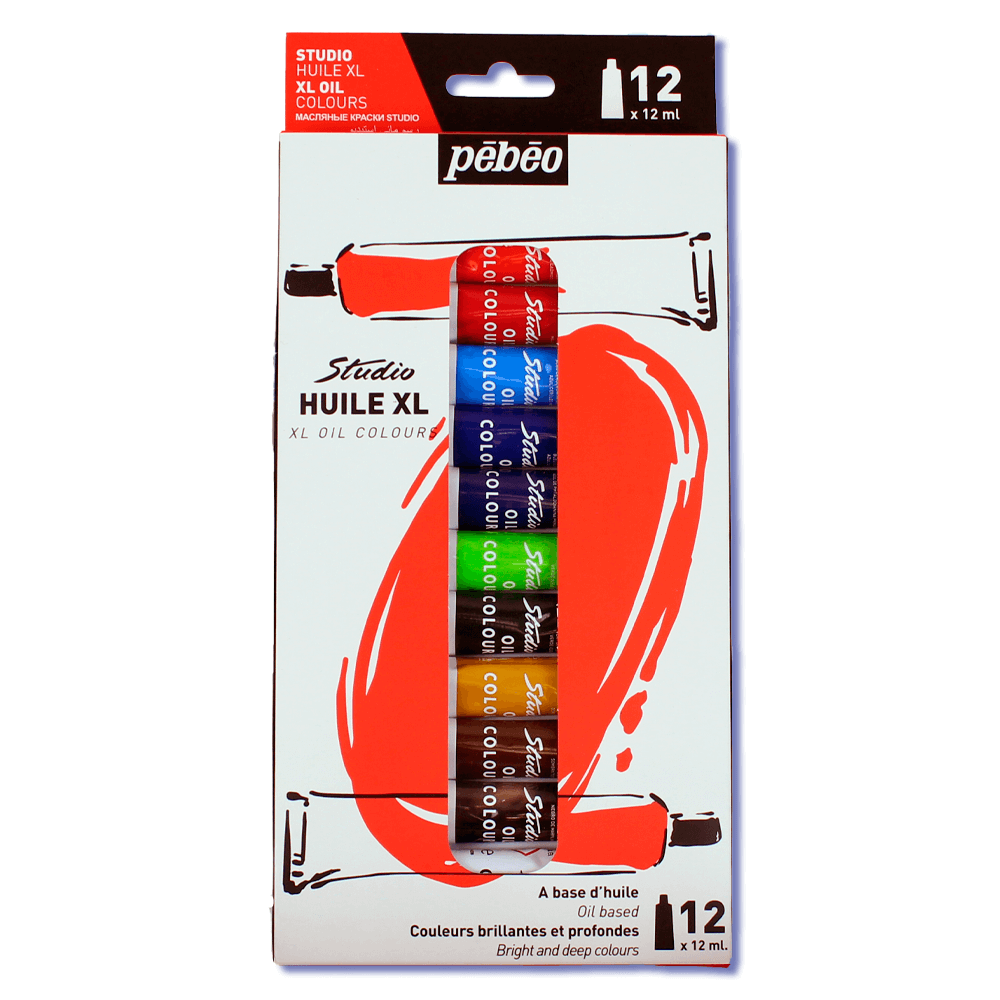 Estojo de Tinta Óleo Para Tela Pébéo 12 Cores 12ml